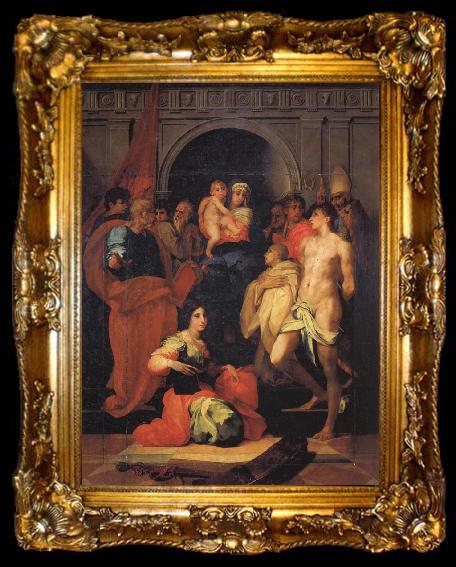 framed  Rosso Fiorentino Madonna Enthrouned with Ten Saints, ta009-2